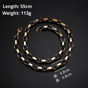 Kalung Pria Trendy 2025 Desain Hip-Hop Kuba yang Dominan, Perhiasan Musim Panas Berlapis Emas Model Kaisar Bizantium - Product Image 6