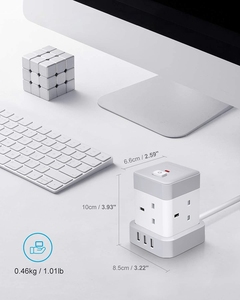 4 cách điện Cube mở rộng dải, <span class=keywords><strong>3</strong></span> USB <span class=keywords><strong>Power</strong></span> Cube ổ cắm với bảo vệ quá tải, <span class=keywords><strong>Power</strong></span> Cube Strips - Product Image 6