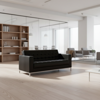 Canapé-lit modulaire moderne de luxe personnalisable 1 à 3 places avec revêtement en cuir pour espaces commerciaux et bureaux à domicile