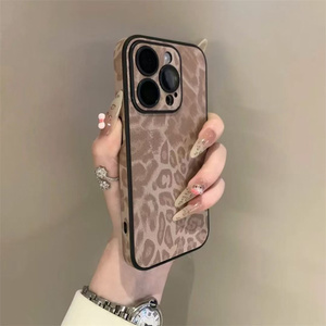 Sang Trọng Đầy Đủ Leopard In Cheetah Da Trường Hợp Điện Thoại Cho <span class=keywords><strong>Iphone</strong></span> 16 Pro Max 11 12 13 14 15 Kinh Doanh Mềm <span class=keywords><strong>TPU</strong></span> Cover Quay Lại - Product Image 2