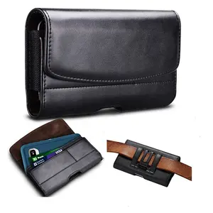 Mobile phone Holster wallet Case Premium Leather Holster Belt Case horizontal mobile phone wallet case with belt clip