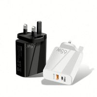 Chargeur GaN 65W PD à charge rapide QC3.0 pour téléphone portable, ordinateur portable et tablette