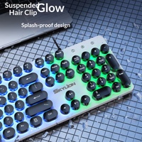 Juego de teclado y ratón para juegos con cable, combo de teclado y ratón con panel de metal para PC y portátil