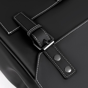European American Retro Style PU Soft <b>Leather</b> <b>Backpack</b> <b>Large</b> Capacity Zipper Casual Fashion Computer Pack Geometric Waterproof - Product Image 4