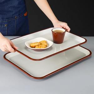 صواني تقديم فواكه مجففة مستطيلة الشكل من الميلامين بتصميم مخصص فارغة آمنة على الغذاء مزينة بشعار - Product Image 3