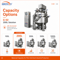 Homogénéisateur-mélangeur sous vide 200L en acier inoxydable SUS304 et 316L, équipement de transformation alimentaire à petite échelle pour la production de mayonnaise, jus et crème en mini-lots d'essai
