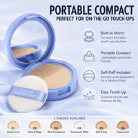 Poudre compacte pressée à double contrôle du sébum, résistante à l'eau et à la transpiration, fini soyeux, pour fixer et retoucher le maquillage, prix de gros, en stock