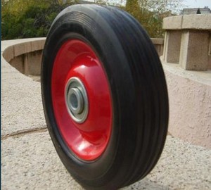 3.00-8 Luftreifen Stahlfelge Schubkarren-Lenkrolle Vollgummi-Schwenkrad Kunststoff-Polyurethan 150kg Tragkraft Ohne Bremse - Product Image 1