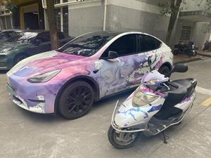 Film de protection de <span class=keywords><strong>peinture</strong></span> auto-adhésif en PVC résistant aux rayures, motif dessin animé automobile, pour carrosserie - Product Image 3