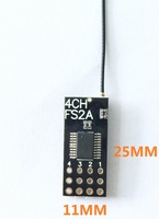 FLYSKY FS2A-4CH FS2A 2.4G AFHDS 2A 4CH PWM Mini Récepteur pour Avions RC FLYSKY FS-I6 FS-I6X FS-I6S FS-I10 et Drones à Aile Fixe