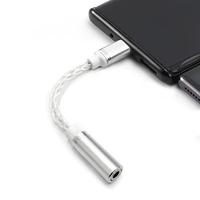 Cable de audio DAC tipo C a 3,5mm, adaptador de auriculares CX31993 Chip HiFi tipo C a AUX, cable plateado de 8 hilos