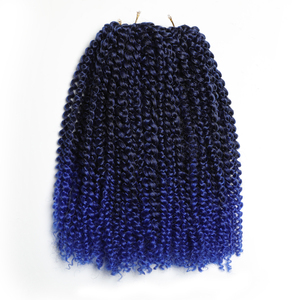 Extensions de cheveux synthétiques pour femmes, courtes, noires, tresses au crochet, Passion Twist, Marlybob, Jerry Curl, Kinky Curly, en fibre protéinée - Product Image 6