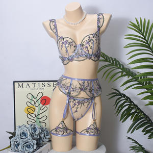 Новое стильное нижнее белье с изысканной вышивкой, прозрачное, соблазнительное, вызывающее интерес. - Product Image 6