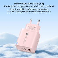 Pengisi daya ponsel 2 dalam 1 20w Pd QC3.0, adaptor daya pengisi daya Cepat port ganda Mini colokan UK EU US PD