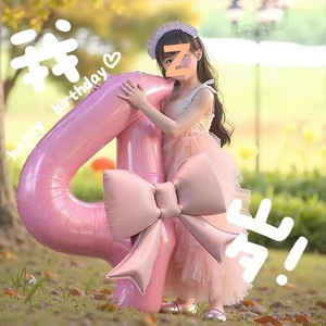 Balloon chụp ảnh Balloon số màu hồng với Balloon chụp ảnh Balloon trang trí sinh nhật đạo cụ Trang trí nền tiệc - Product Image 2