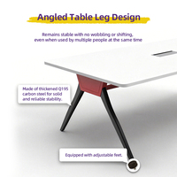 Support de bureau robuste pour table de bureau 2 places, orange et noir, avec pieds en métal et structure en acier artistique