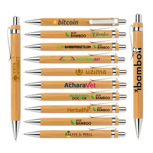 Stylo personnalisé écologique en bambou <span class=keywords><strong>avec</strong></span> logo imprimé ou gravé Largeur d'écriture 0.7mm - Product Image 5