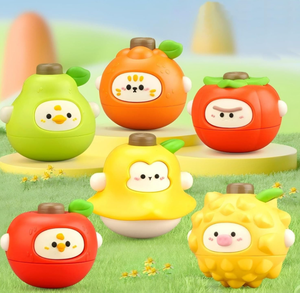 Toupies en plastique en forme de fruits, série de mini-jouets de combat, cadeau éducatif interactif pour enfants, parents et tout-petits, activité adaptée aux jeunes enfants - Product Image 3