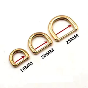 High Quality alloy handbag accessories dog collar accessories metal D shape ring high quality solid brass D buckle