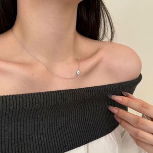 Dylam Simplicity Design <b>Solid</b> 925 Sterling <b>Silver</b> Link Chain Enamel 5A Cubic Zirconia Evil Blue Eyes Chain <b>Necklace</b> for Women - Product Image 5