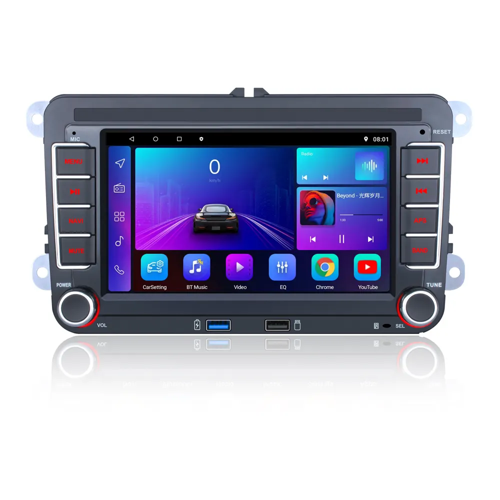 Écran tactile 7 ''Android stéréo voiture Audio 2 Din autoradio pour VW Skoda Octavia Golf Passat B6 Polo