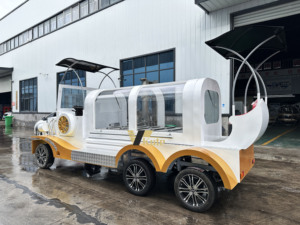 Venta al por mayor de fábrica: Coche fúnebre eléctrico de lujo plateado vintage con cortina de ventana con patrón de tallado personalizado y vehículo estable de 6 ruedas - Product Image 3