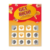 Cartes de visite personnalisées pour fabricants avec 9 zones à gratter, sérigraphie, revêtement UV, pour tirages au sort et gagnants importants