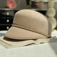 Ecowalson Chapeau derby décoré en cristal pour femme Chapeau en feutre de qualité supérieure pour Derby du Kentucky, événements équestres et formels