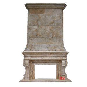 Cheminée en marbre blanc Double Custom Made Wholesale Stone Sculpted White Marble Freplace Mantel Surround avec travail à bas <span class=keywords><strong>prix</strong></span> - Product Image 1