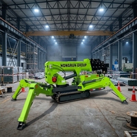 Mini-grue araignée, petite grue araignée sur chenilles, grue araignée à flèche articulée télescopique, télécommandée, diesel, RC, avec nacelle élévatrice
