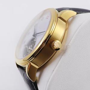 Reloj de Lujo para Hombre de Alta Gama, Gran Venta, Automático, Tourbillon, Cristal de Zafiro, Caja Plateada, Esfera de Esmalte Blanco, Correa de Cuero Negra, 2026 - Product Image 4