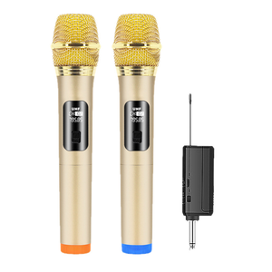 Microfono Wireless Portatile 2.4G a Doppio Canale, Design Dorato, Microfono Senza Fili per KTV, Palco e Feste - Product Image 2