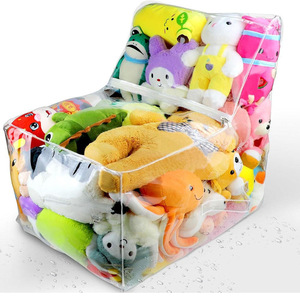 <span class=keywords><strong>Housse</strong></span> de <span class=keywords><strong>chaise</strong></span> de rangement de jouets pour enfants en Pvc Transparent haute capacité, grand sac de rangement de poupée de tabouret de rangement de jouets en peluche imperméable - Product Image 1