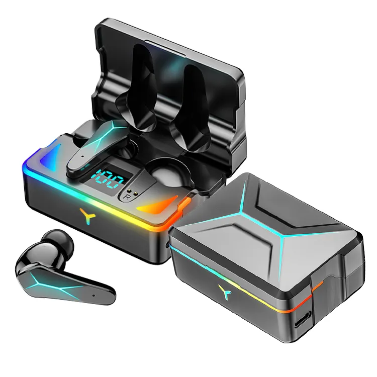 Tws bluetooth 5.1 Colorful Breathing Light gaming in-ear earphones waterproof IPX7 gaming earbuds tws earphone