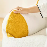 Fauteuil pouf minimaliste bicolore en polaire Teddy, siège individuel confortable, canapé paresseux pour salon, couleur personnalisable, siège au sol