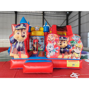 Château gonflable d'extérieur Paw Patrols, combo <span class=keywords><strong>de</strong></span> <span class=keywords><strong>jeux</strong></span> gonflables, structure gonflable <span class=keywords><strong>de</strong></span> dessin animé avec toboggan pour enfants - Product Image 1