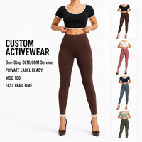 Leggings de yoga taille haute personnalisés pour femme avec bordure en dentelle blanche, pantalon de compression moulant pour l'entraînement, le yoga et le quotidien