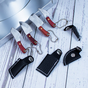 Mini couteau de cuisine porte-clés, couteau utilitaire miniature, cadeau, manche en bois DIY, accessoire de pendentif pour le transport quotidien - Product Image 4