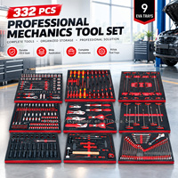 Ensemble d'outils mécaniques de 332 pièces avec inserts en mousse EVA pour coffre à outils, armoire, chariot, garage, atelier de réparation automobile