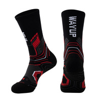 Chaussettes de sport tricotées personnalisées en gros avec logo, design jacquard, semelle en tissu éponge, rembourrées, pour le basketball