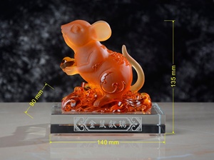 Figura de acción del zodiaco <span class=keywords><strong>chino</strong></span>, figurita de cristal de Liuli, regalo de negocios de <span class=keywords><strong>Año</strong></span> Nuevo - Product Image 5
