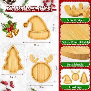 Modern Custom Christmas Reindeer Wooden Dinner <strong>Plates</strong> Solid Design Dinner <strong>Wood</strong> <strong>Plates</strong> for Baby's Eating Dishes - Product Image 4