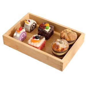 Bandeja rectangular de bambú Meixin Wood Products para exhibición en panaderías y servicio de comida occidental, bandeja de madera maciza para repostería - Product Image 5