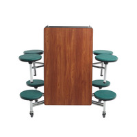 Table de cantine mobile pour personnel scolaire, 8 places, mobilier de cantine, salle à manger, ensemble de tables pliantes pour cantine