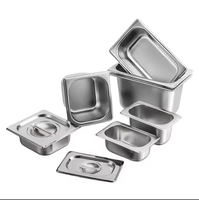 Équipement de restauration commerciale, type américain, bac GN en acier inoxydable avec inserts Gastronorm pour hôtels, restaurants, usage en cuisine