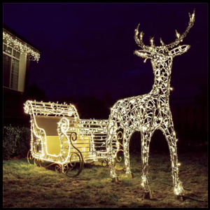 Reno navideño LED para exteriores con trineo, resistente al agua IP44 IP65, para decoración de calles y jardines. - Product Image 4