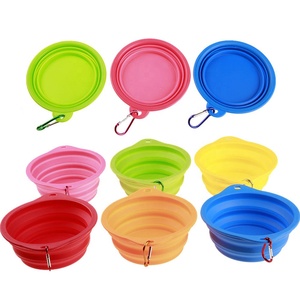 Comederos de agua para perros plegables para mascotas de Color puro sólido de silicona respetuosos con el medio ambiente, 11 colores disponibles - Product Image 4