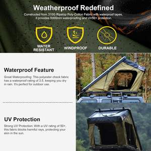 <span class=keywords><strong>Tente</strong></span> rigide pour voiture <span class=keywords><strong>AUDI</strong></span>, capacité accrue de 30 %, intérieur amélioré, comprend des prises USB, imperméable, coupe-vent, résistant aux UV - Product Image 5