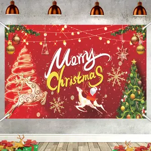 New Year Christmas background banner Home Decorative Wall Hang Logo Printing Custom Christmas Tapestry