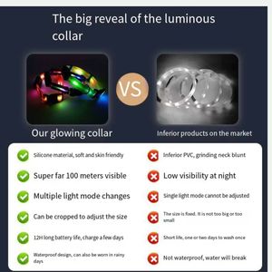 USB Charging for LED Collar Leash Set New Modern Print Style Durable Polyester Soft <b>Light</b> <b>Dog</b> Pet Night <b>Walking</b> Collar - Product Image 3